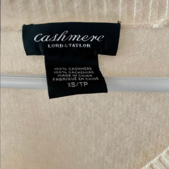 Lord & Taylor 100% cashmere cream colour cardigan - Picture 2 of 2